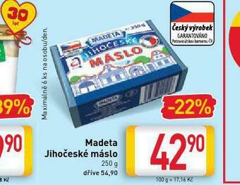 Billa Madeta jihočeské máslo nabídka