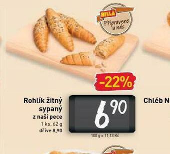 Billa Rohlík žitný sypaný nabídka