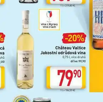 Billa Chateau valtice jakostní vína odrůdová nabídka