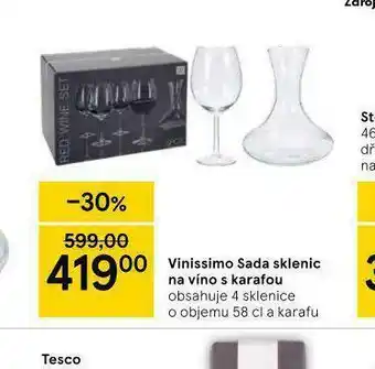 Tesco Sklenice na víno s karafou nabídka
