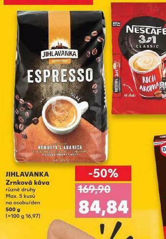 Kaufland Jihlavanka zrnková káva nabídka