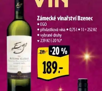 Albert Zámecké vinařství Bzenec nabídka