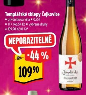Albert Templářské sklepy Čejkovice nabídka