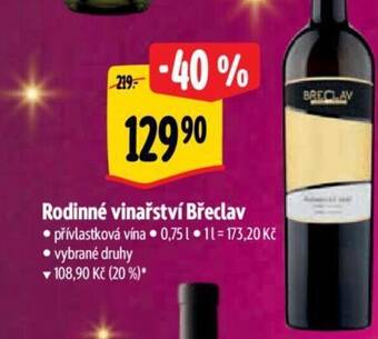 Albert Rodinné vinařství Břeclav nabídka