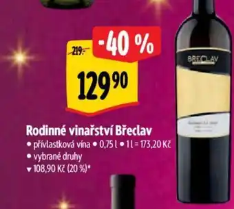 Albert Rodinné vinařství Břeclav nabídka