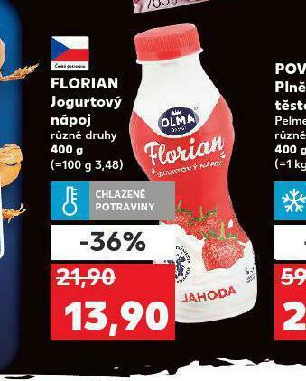 Kaufland Florian jogurtový nápoj nabídka