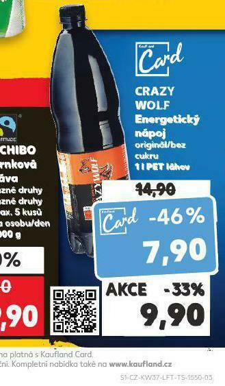 Kaufland Crazy wolf energetický nápoj nabídka