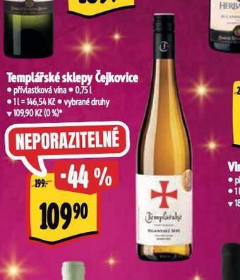 Albert Templářské sklepy čejkovice víno nabídka