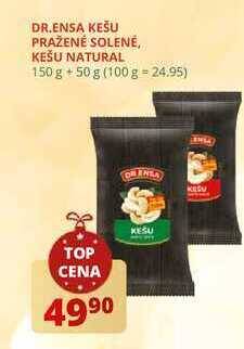 Flop Dr.ensa kešu pražené solené, kešu natural 150 g + 50 g nabídka