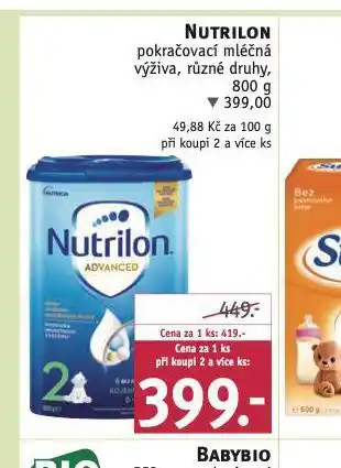 Rossmann Nutrilon pokračovací mléčná výživa nabídka