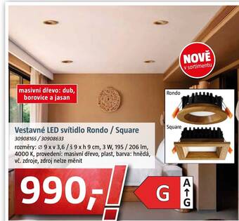 Bauhaus Vestavné LED svítidlo Rondo / Square nabídka