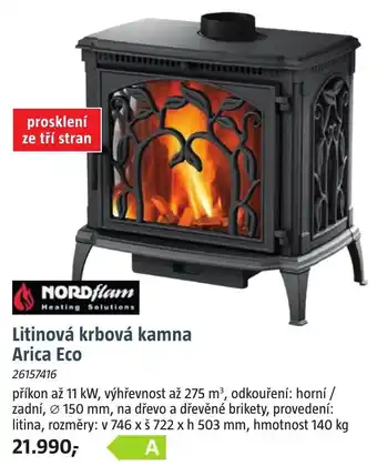 Litinová krbová kamna Arica Eco