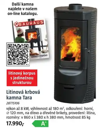 Bauhaus Litinová krbová kamna Tara nabídka