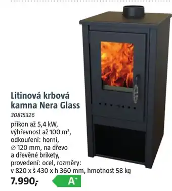 Litinová krbová kamna Nera Glass