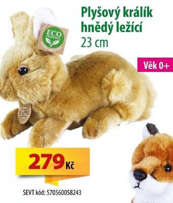 SEVT Plyšový králík hnědý ležící 23 cm nabídka