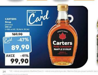 Kaufland Carters sirup nabídka