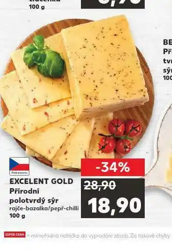 Kaufland Excelent gold sýr přírodní nabídka