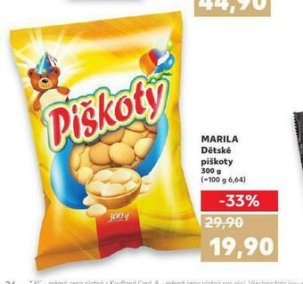 Kaufland Marila dětské piškoty nabídka