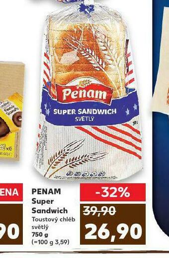 Kaufland Penam super sandwich nabídka