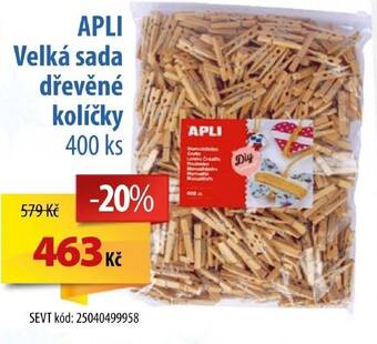 SEVT APLI Velká sada dřevěné kolíčky 400 ks nabídka