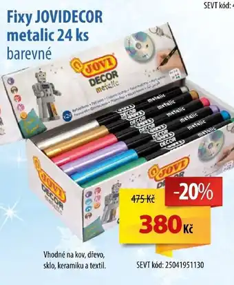 Fixy JOVIDECOR metalic 24 ks