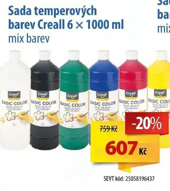 SEVT Sada temperových barev Creall 6 x 1000 ml mix barev nabídka