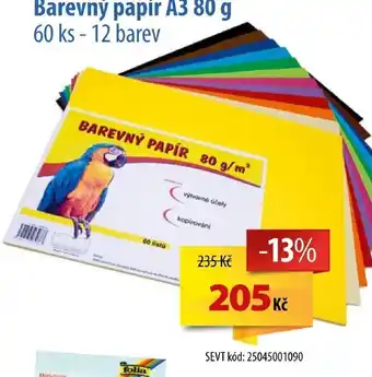SEVT Barevný papír A3 80 g 60 ks - 12 barev nabídka