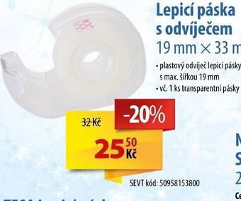 SEVT Lepicí páska s odvíječem 19 mm x 33 m nabídka