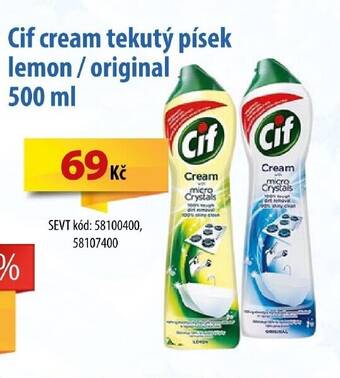 SEVT Cif cream tekutý písek lemon/original 500 ml nabídka