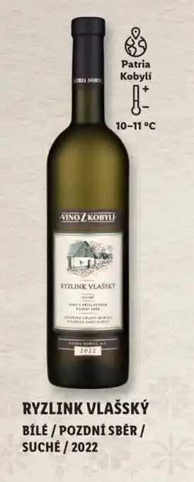 Lidl RYZLINK VLAŠSKÝ BÍLÉ / POZDNÍ SBĚR / SUCHÉ / 2022 nabídka