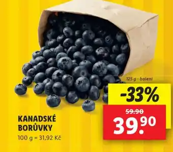 Lidl KANADSKÉ BORŮVKY nabídka