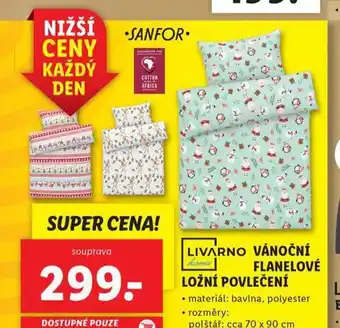 Lidl Vánoční flanelové ložní povlečení nabídka