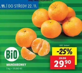 Lidl Mandarinky nabídka