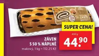 Lidl Závin s 50% náplně nabídka