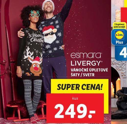 Lidl Vánoční úpletové šaty nabídka