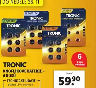 Lidl Tronic knoflíkové baterie nabídka