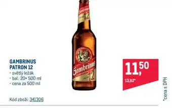 Makro GAMBRINUS PATRON 12 nabídka
