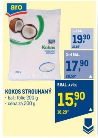 Makro KOKOS STROUHANÝ nabídka
