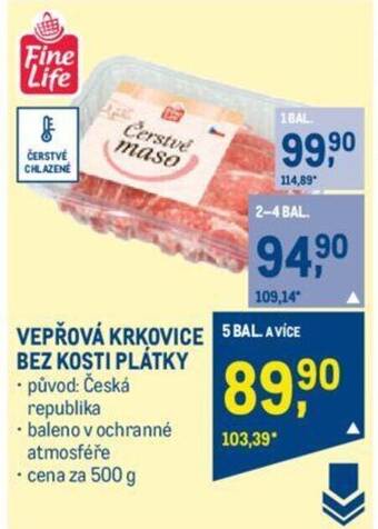 Makro VEPŘOVÁ KRKOVICE BEZ KOSTI PLÁTKY nabídka