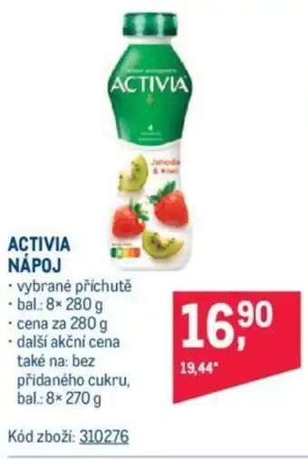 Makro ACTIVIA NÁPOJ nabídka