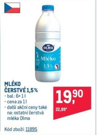 Makro MLÉKO ČERSTVÉ 1,5% nabídka
