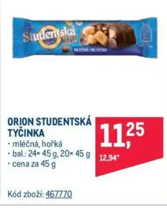 Makro ORION STUDENTSKÁ TYČINKA nabídka