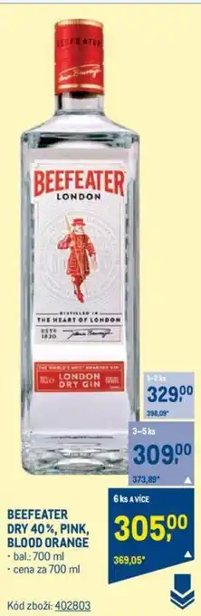 Makro BEEFEATER DRY 40%, PINK, BLOOD ORANGE nabídka