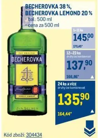 Makro BECHEROVKA 38%, BECHEROVKA LEMOND 20% nabídka