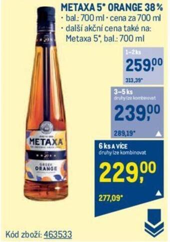 Makro METAXA 5* ORANGE 38% nabídka