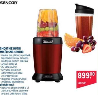 Makro SMOOTHIE NUTRI MIXÉR SNB 4301RD nabídka