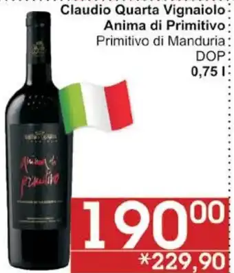 Jip Claudio Quarta Vignaiolo Anima di Primitivo nabídka