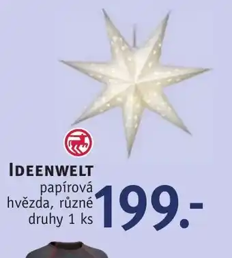 Rossmann IDEENWELT papírová hvězda, různé druhy 1 ks nabídka