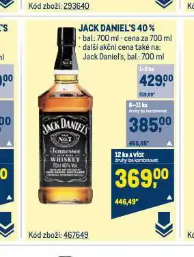 Makro Jack daniel's nabídka