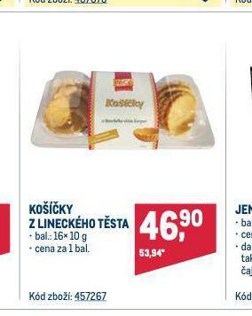 Makro Košíčky z lineckého těsta nabídka